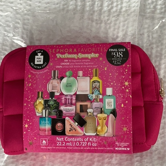 Sephora Other - Sephora Pink Cosmetic Bag with Perfume Sampler.  NWT